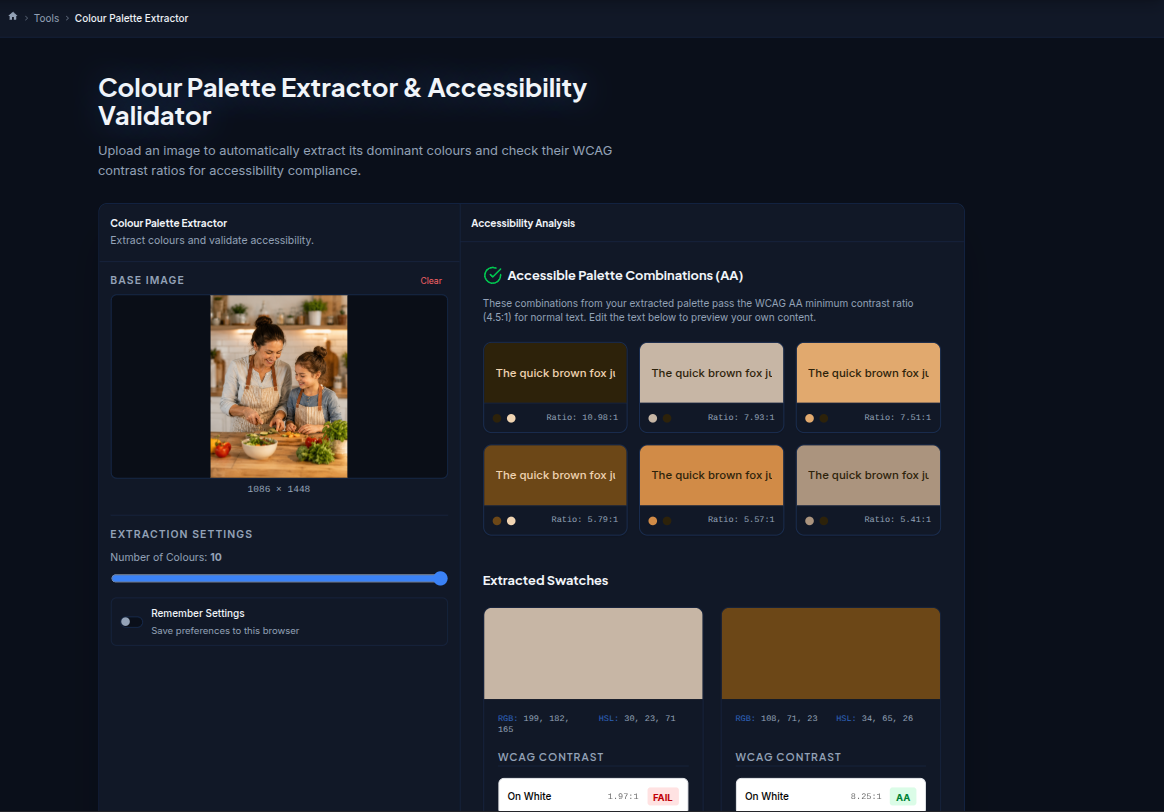 Introducing Our Free Colour Palette Extractor & Accessibility Validator