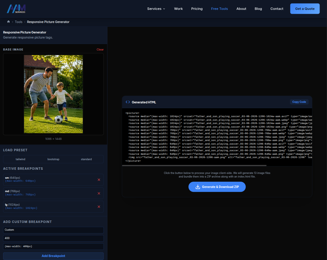 Introducing Our Free Responsive Picture Generator: Effortless Next-Gen Image Tags