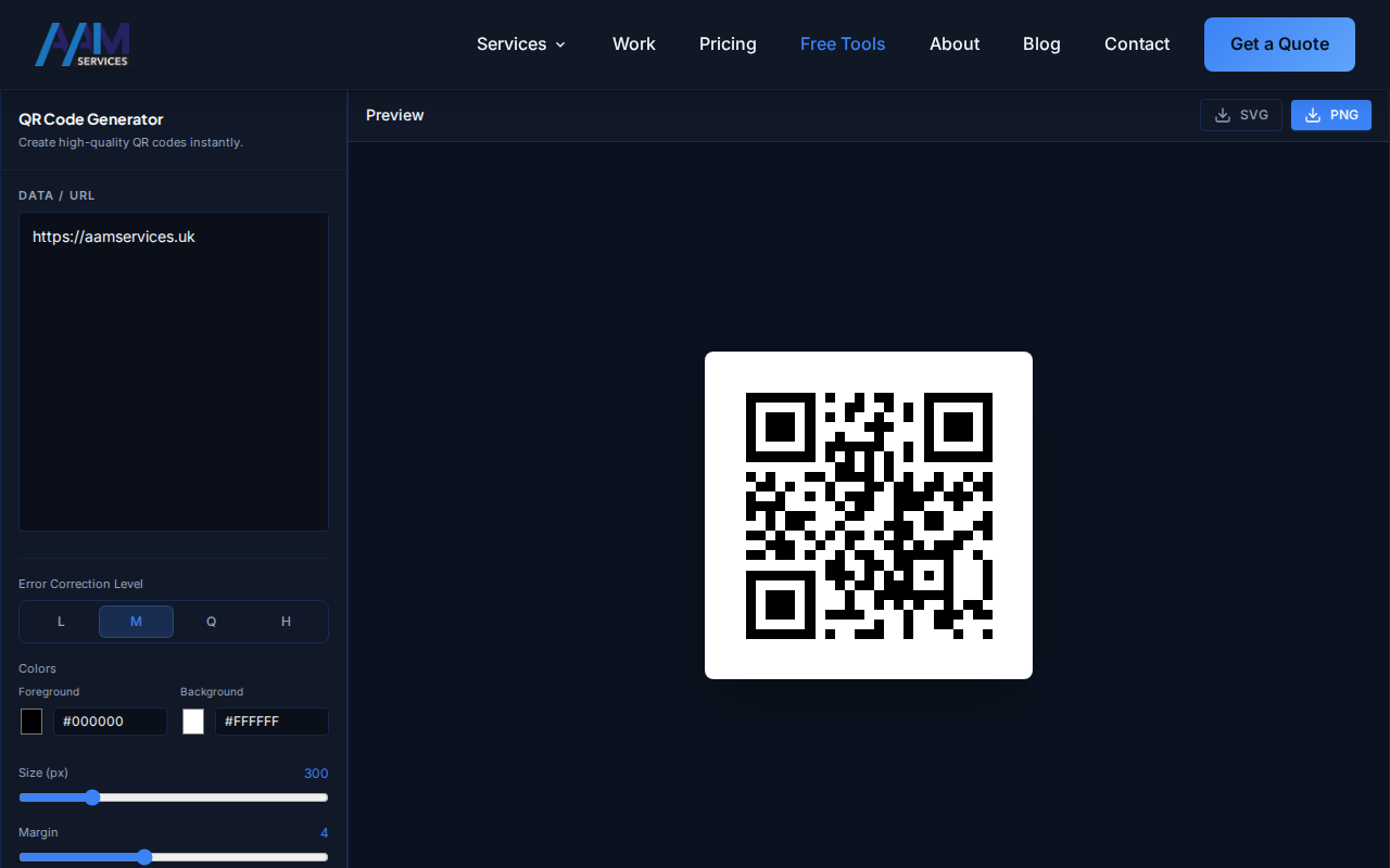 Free QR Code Generator Web App